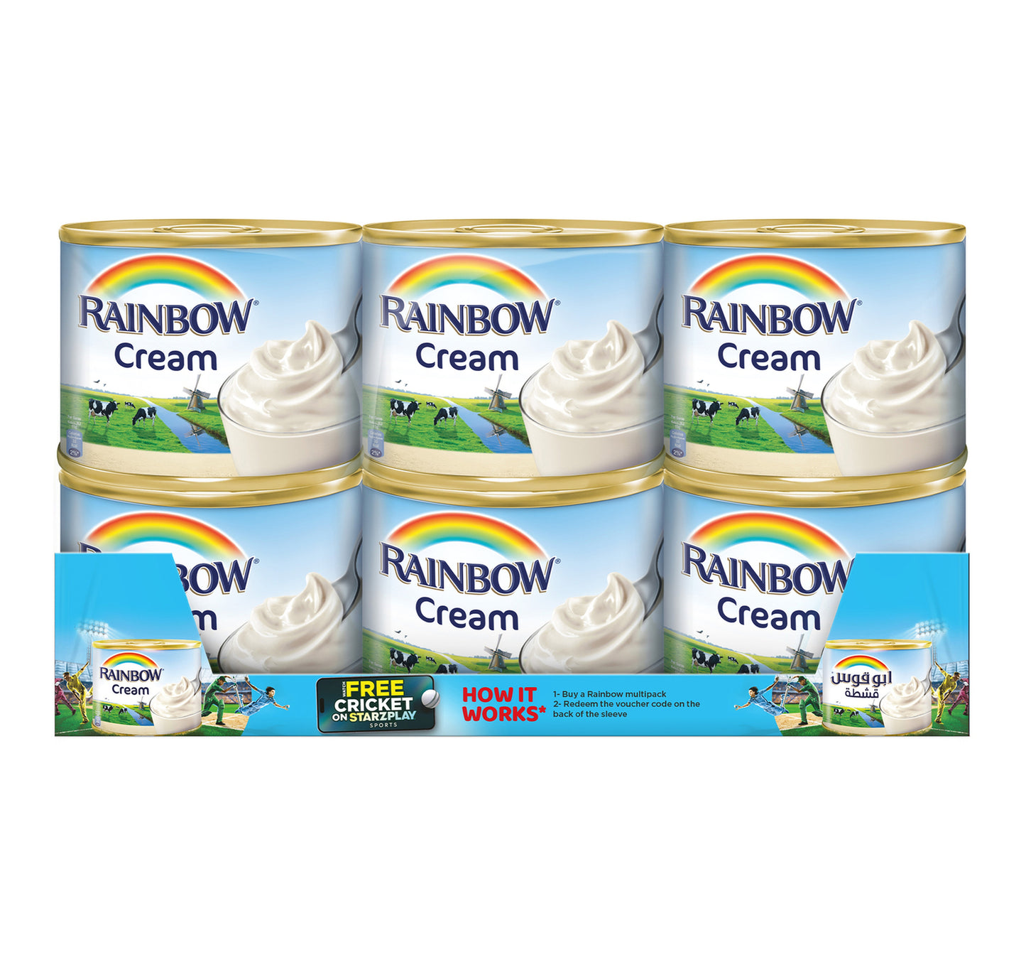 Rainbow Tin Cream 6 x 170 g