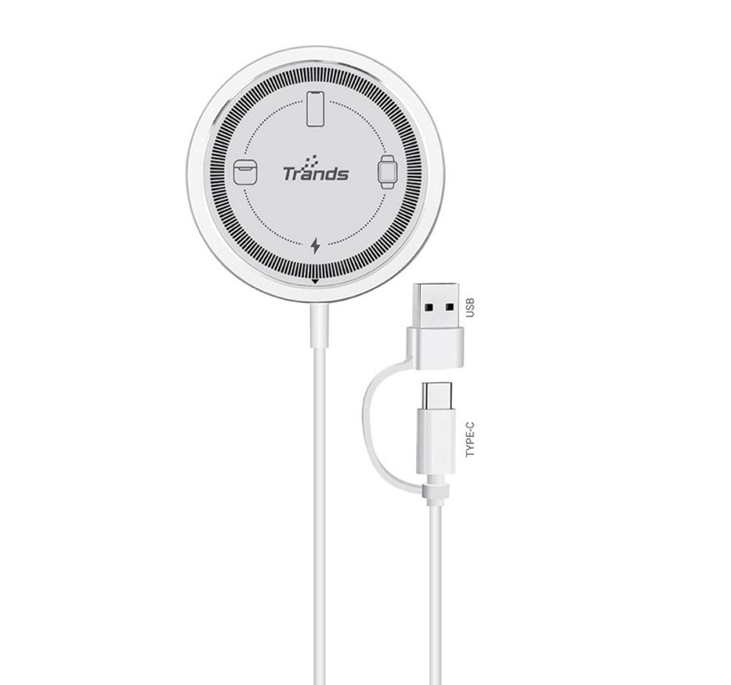 Trands 3-in-1 Wireless Charger, 1 m, WC6296 Lulu Hypermarket