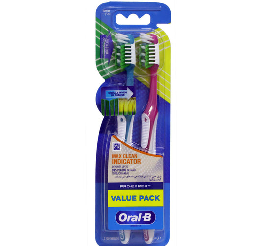 Oral B Max Clean Indicator Pro Expert Toothbrush Value Pack 2 pcs
