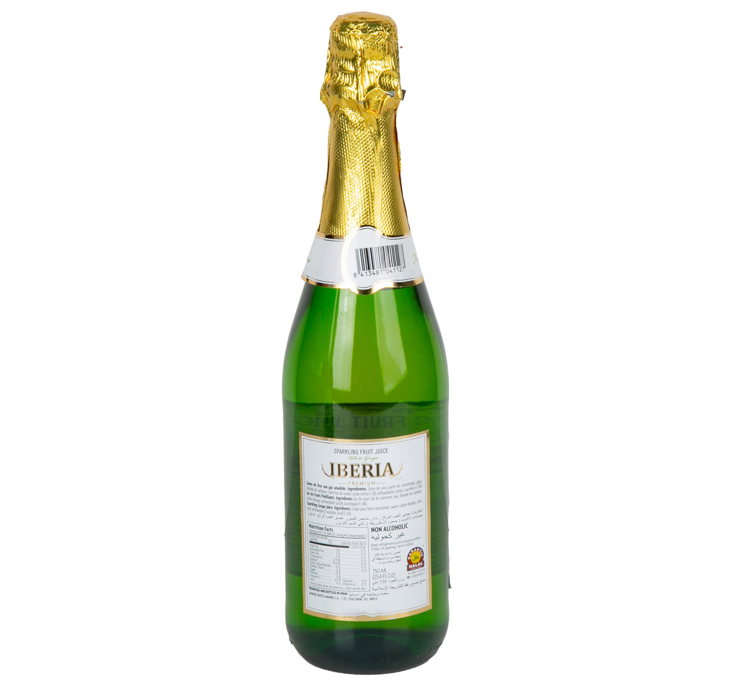Iberia White Grapes Non Alcoholic Sparkling Fruit Juice 750 ml