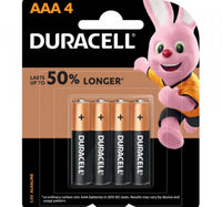 Duracell Type AAA Alkaline Batteries, pack of 4