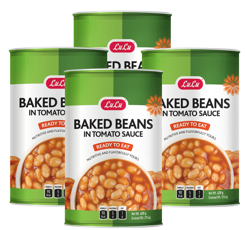 LuLu Baked Beans In Tomato Sauce 4 x 420 g Lulu Hypermarket