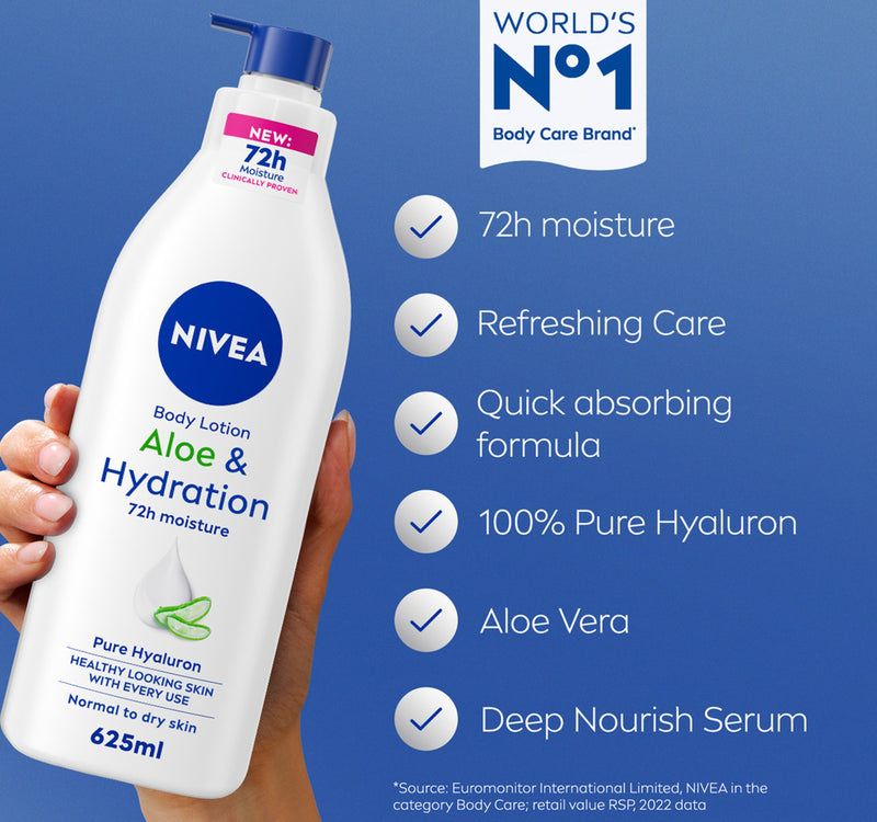 Nivea Body Lotion for Normal to Dry Skin Aloe & Hydration 625 ml