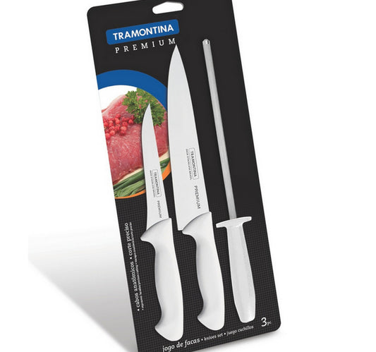 Tramontina Knife Set, 2 Pcs + Sharpener, 24499