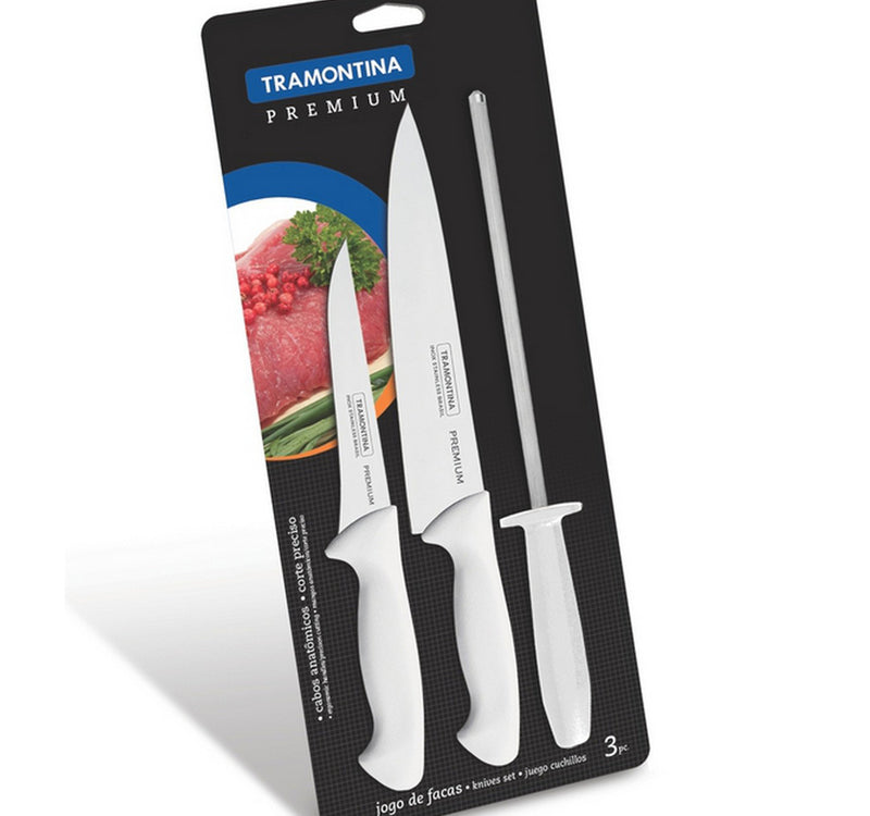 Tramontina Knife Set, 2 Pcs + Sharpener, 24499