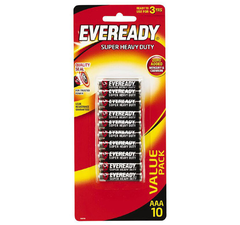 Eveready Super Heavy Duty Batteries AAA 1212HP 10 Pcs Pack.