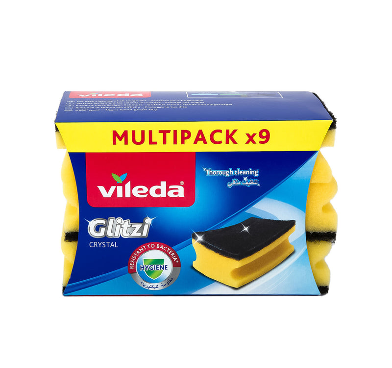Vileda Glitzi Sponge Scourer Dish Washing High Foam 9 pcs