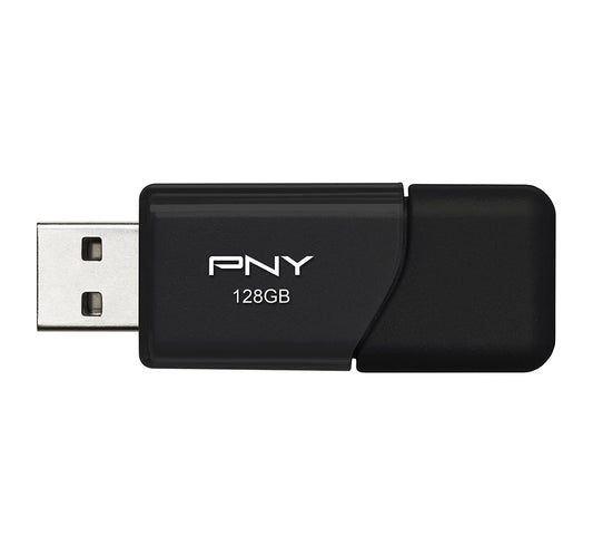 PNY Attache USB 2.0 Flash Drive, 128 GB, Black, P-FD128ATT03-GE