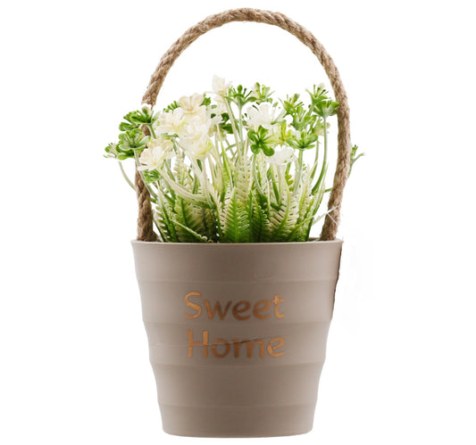 Maple Leaf Home Eva Flower With Pot Sweet Home 11 x 18cm Assorted Colors