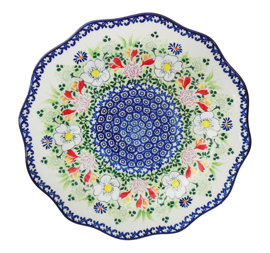 Home Ceramic Flower Design Plate, 11.7 inches, SQ606