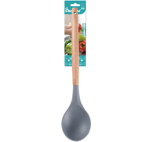 Chefline Silicone Serving Spoon with Wooden Handle, RS502