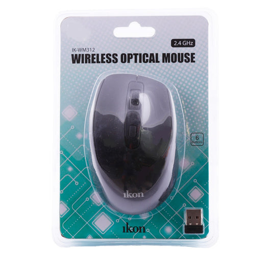 Ikon Wireless Mouse, Black, IK-WM312