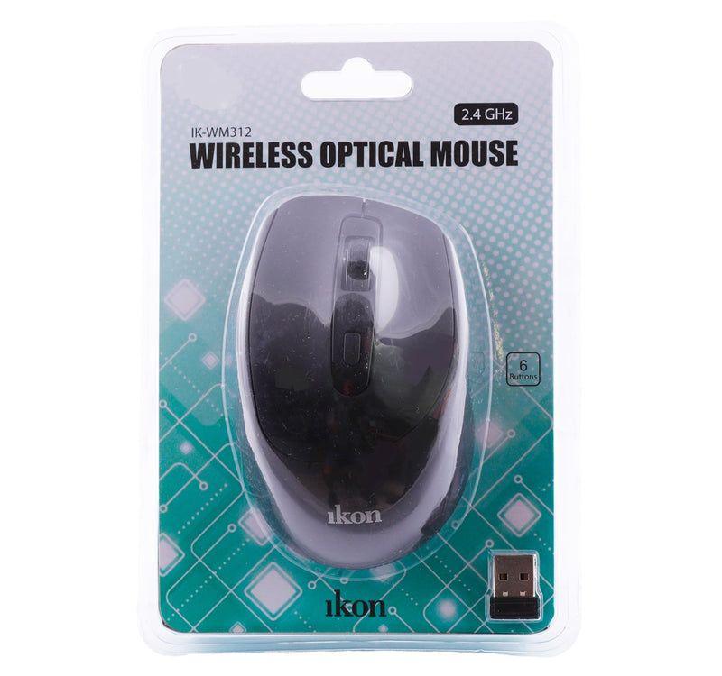 Ikon Wireless Mouse, Black, IK-WM312