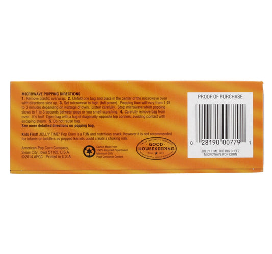 Jolly Time The Big Cheez Ultimate Cheddar Microwave Pop Corn 298 g