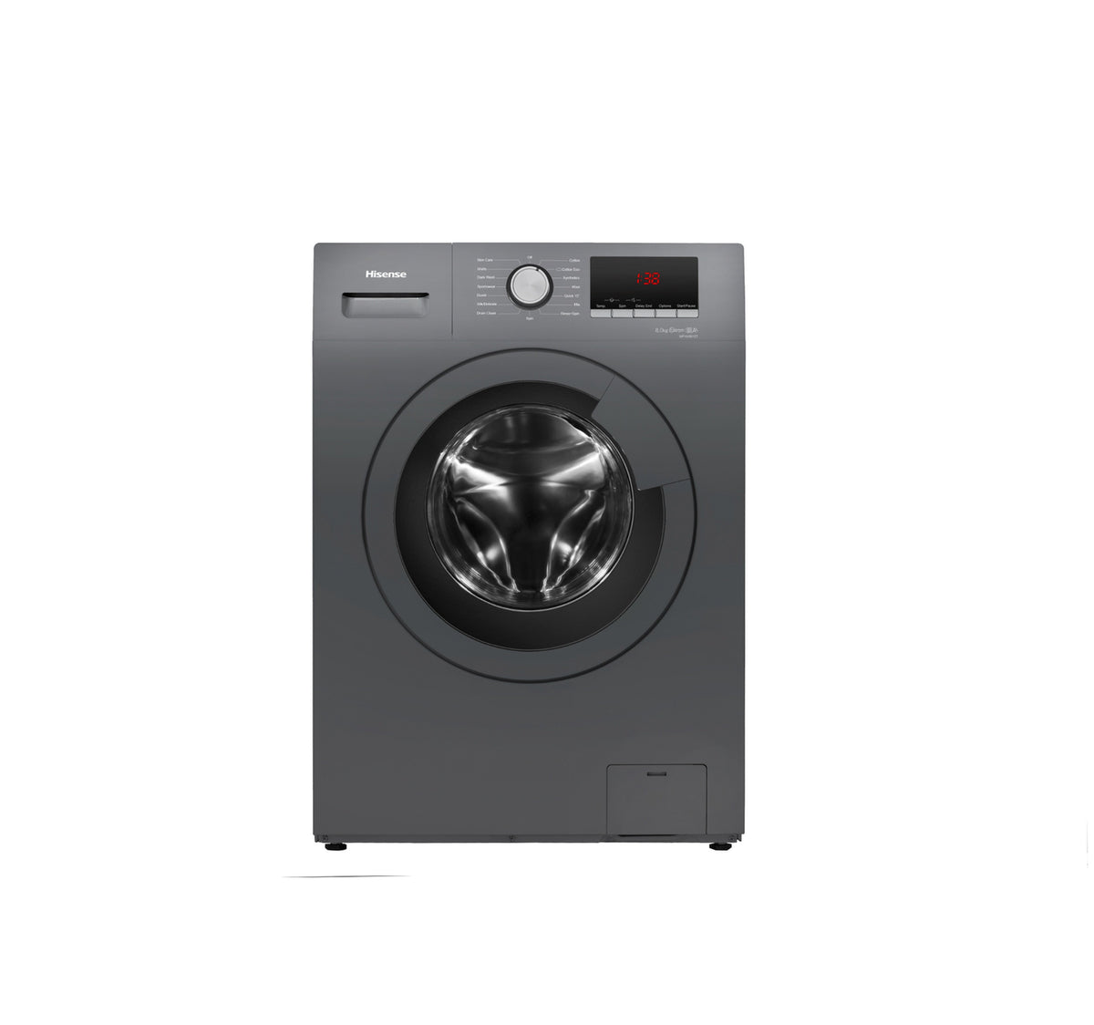 Hisense Front Load Washing Machine, 7 Kg, 1200 RPM, Gray, WFVB7012MT