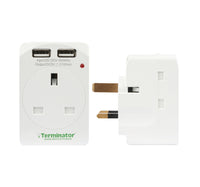 Terminator 3 Way Socket 2 USB TMA173A