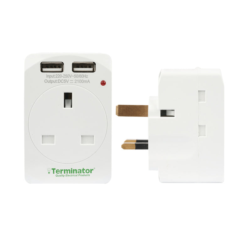 Terminator 3 Way Socket 2 USB TMA173A