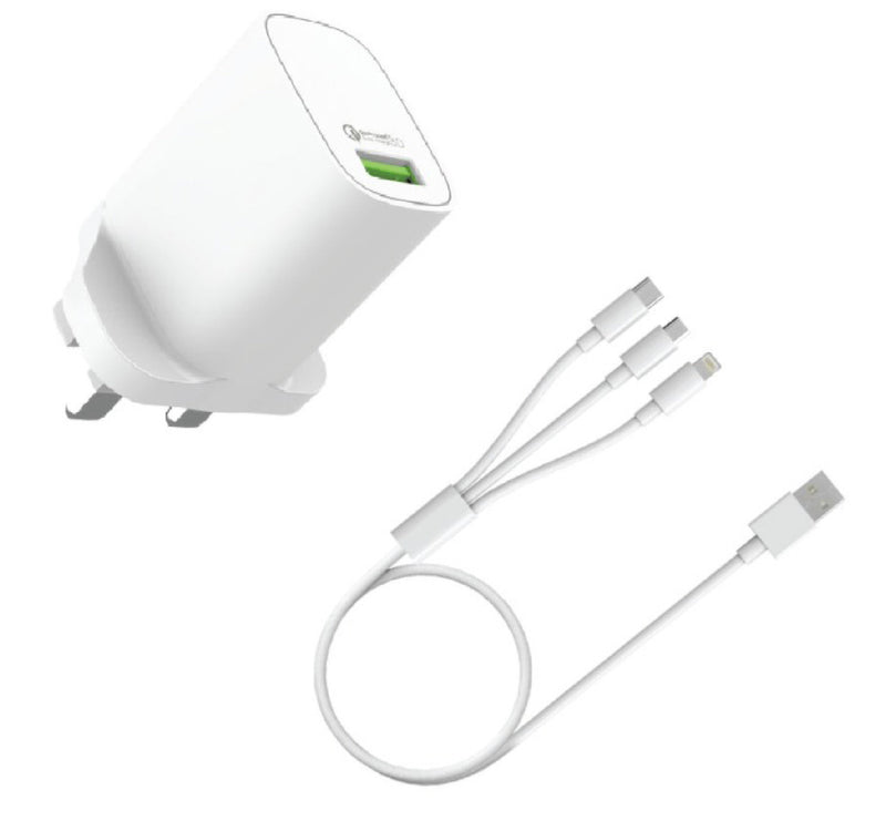 Iends Travel Charger With 3IN1 Cable AD327 Lulu Hypermarket