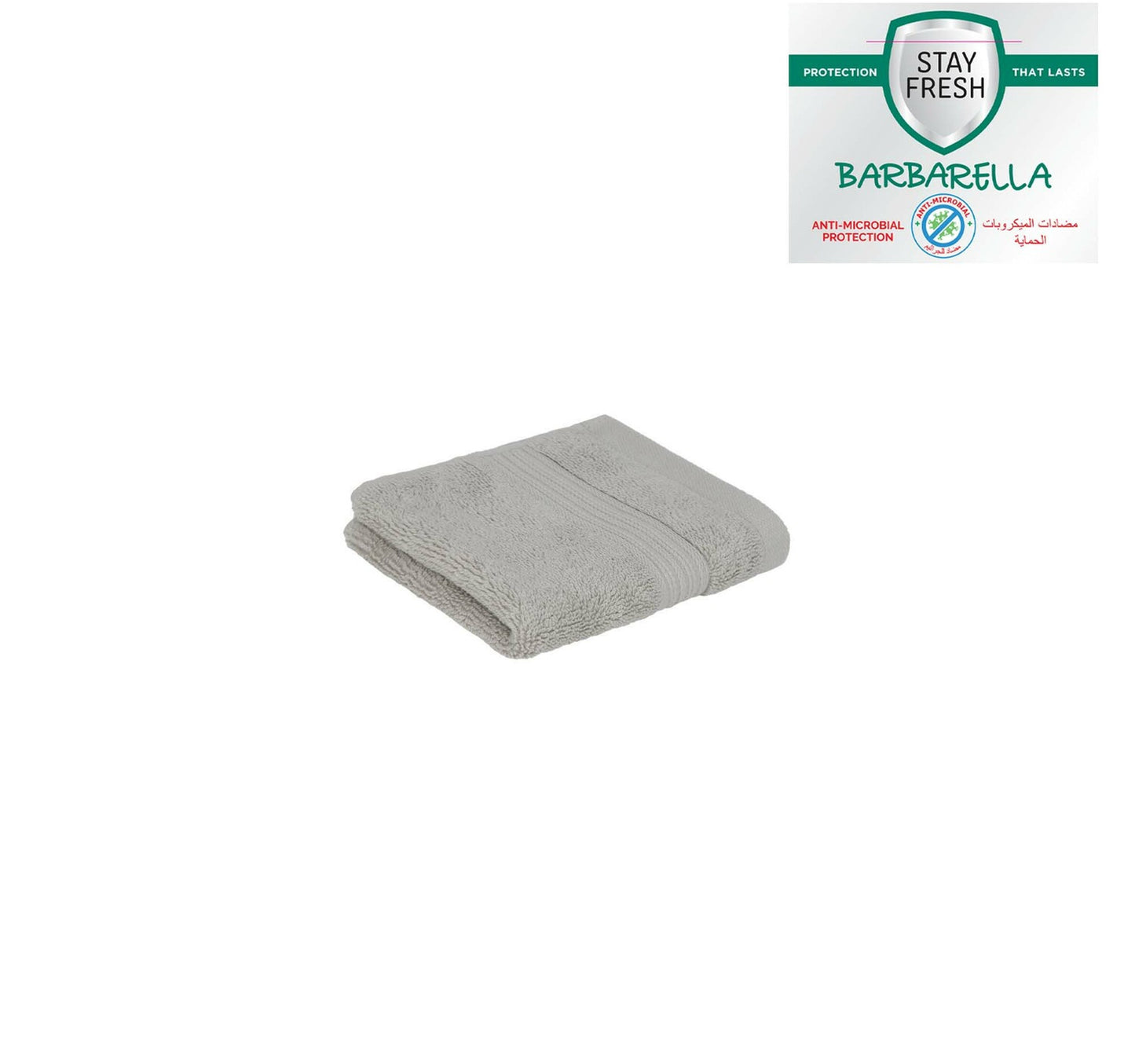 Barbarella Anti-Microbial Face Towel, 33 x 33 cm, Grey