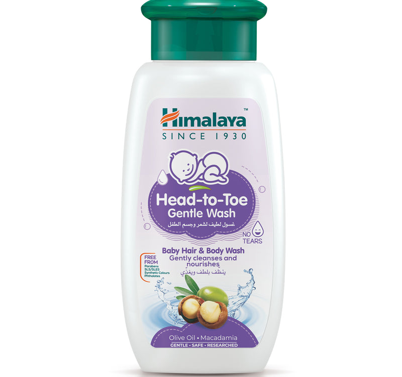 Himalaya Head To Toe Gentle Wash Baby Hair & Body Wash With Olive Oil & Macadamia 200 ml