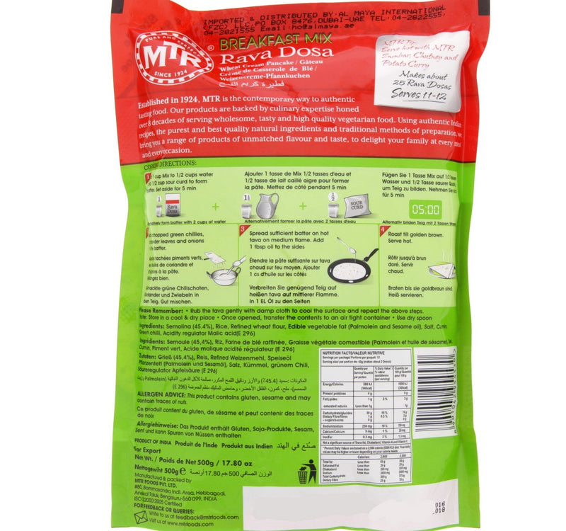 MTR Rava Dosa Wheat Cream Pancake Mix 500 g