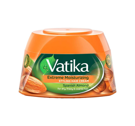 Vatika Naturals Extreme Moisturizing Styling Hair Cream Enriched with Spanish Almond For Dry and Frizzy Hair 210 ml
