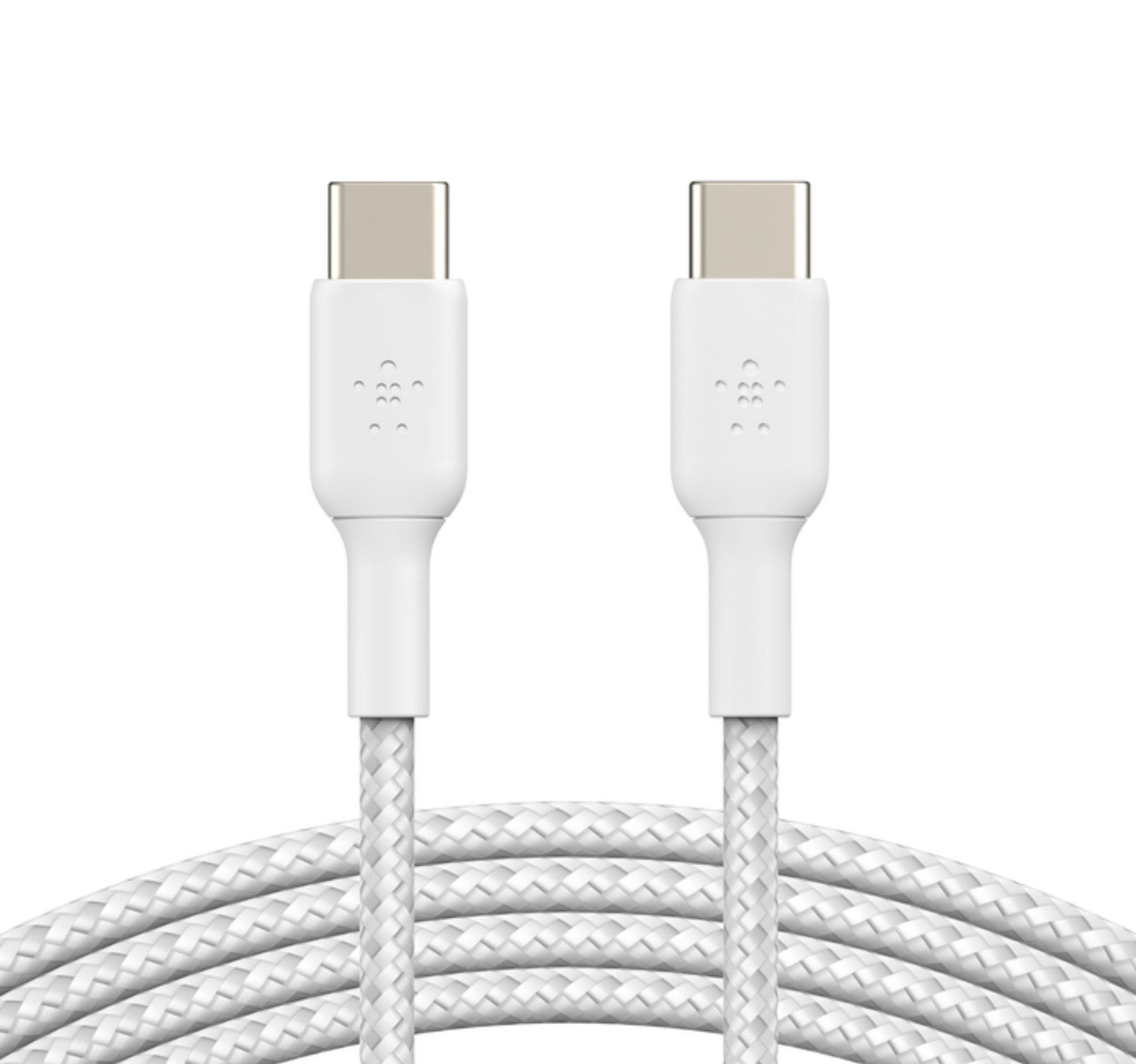 Belkin BoostCharge Braided USB-C to USB-C Cable, 1 m, White, CAB004BT Lulu Hypermarket
