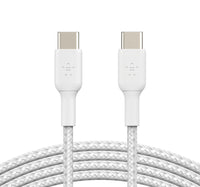 Belkin BoostCharge Braided USB-C to USB-C Cable, 1 m, White, CAB004BT Lulu Hypermarket