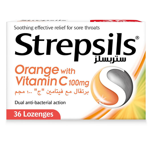 Strepsils Orange With Vitamin C 36 pcs