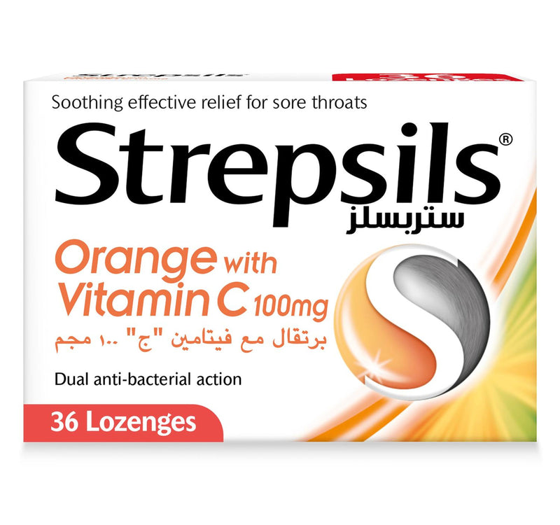 Strepsils Orange With Vitamin C 36 pcs