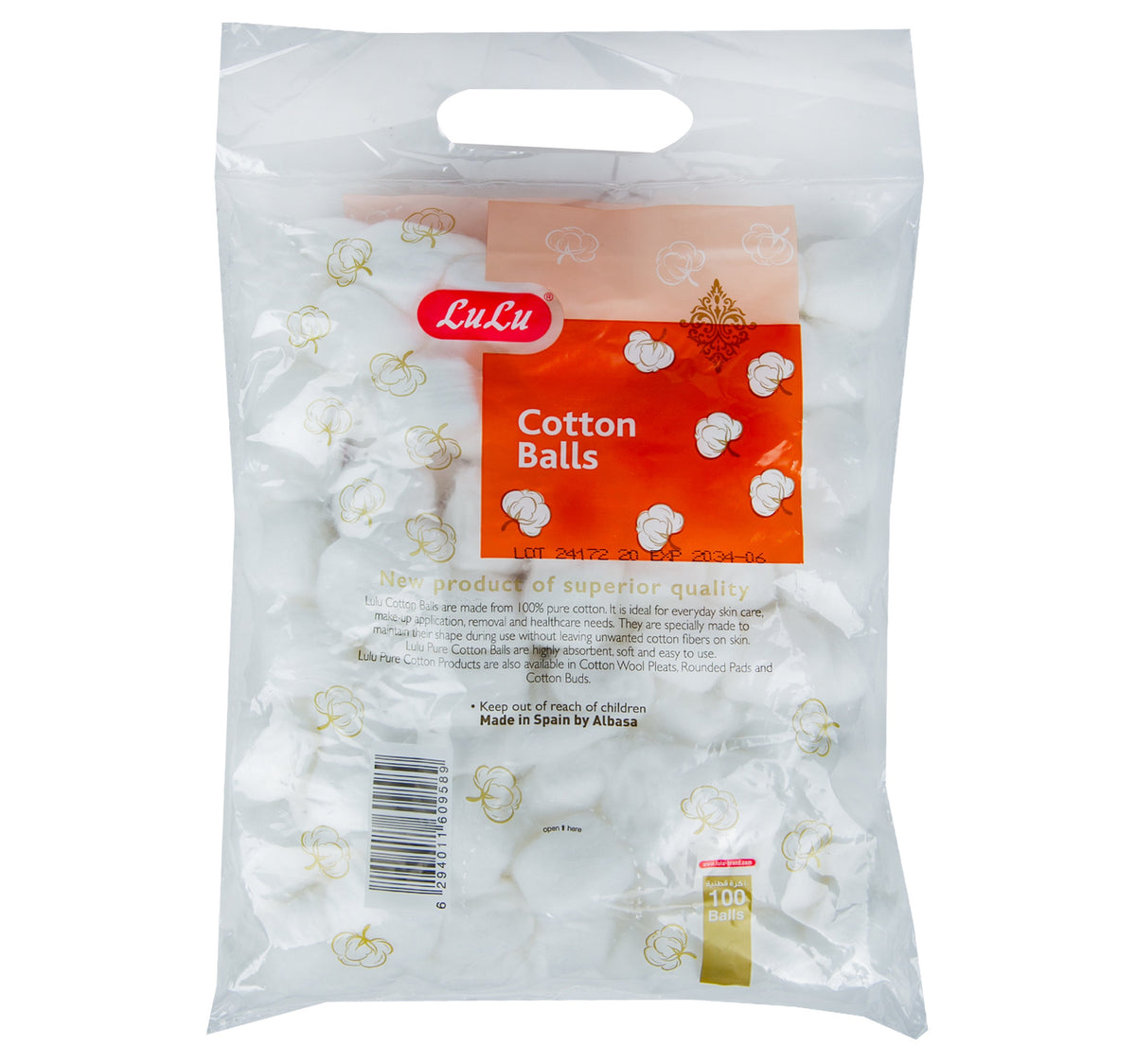 LuLu White Cotton Balls 100 pcs