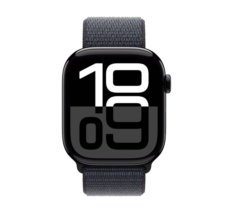 Apple Watch Series 10 GPS, 42 mm Smartwatch, LTPO3 OLED Dipslay, Jet Black Aluminium Case with Ink Sport Loop, MWWG3QA/A Sultan Center