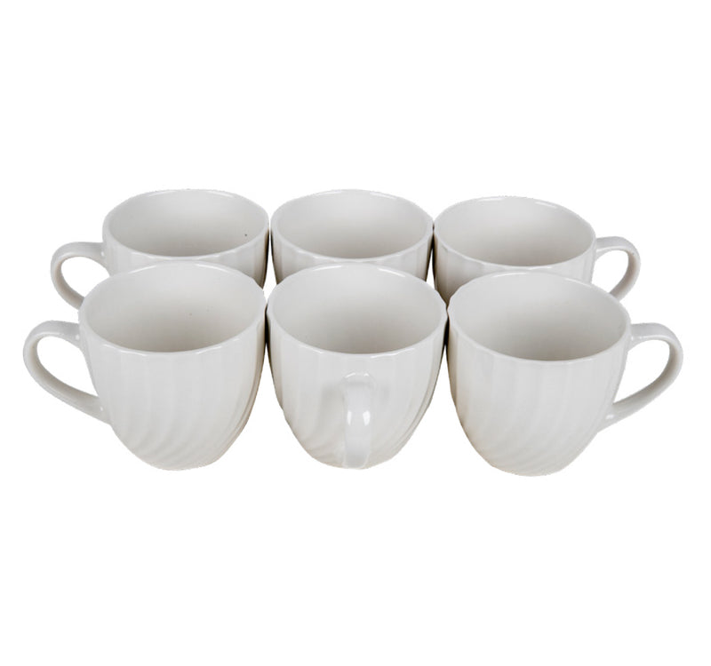 Home Embos Ceramic Mugs, 240 ml, 6 pcs, TJ24651