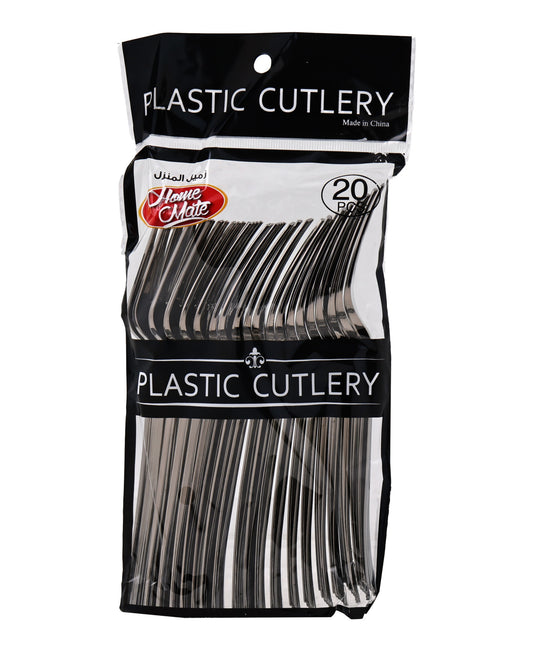 Home Mate Plastic Fork Silver CD-2401 20 pcs