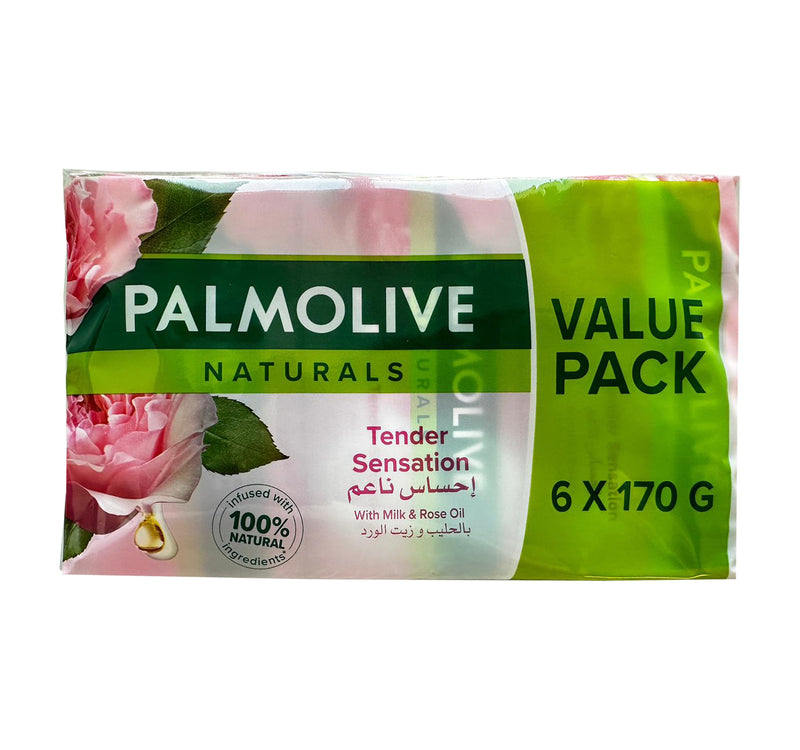 Palmolive Naturals Bar Soap Milk & Rose Oil Value Pack 6 x 170 g