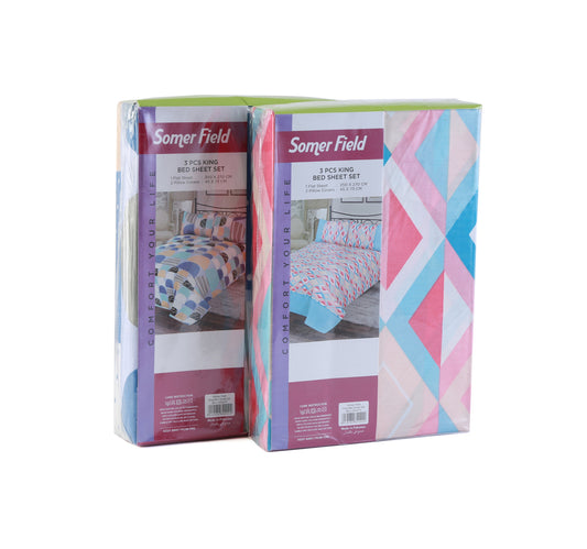 Somer Field Bedsheet King Three Pieces Set