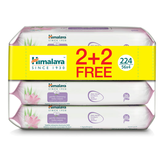Himalaya Gentle Cleansing Baby Wipes 4 x 56 pcs