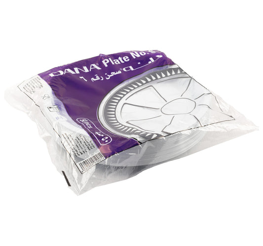Dana Plastic Round Plate No. 6 50pcs