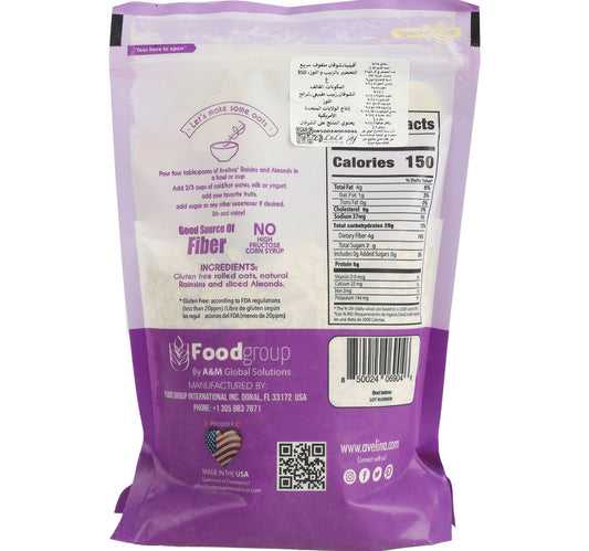 Avelina No Sugar Added Raisins & Almonds Rolled Oats 350 g Lulu Hypermarket