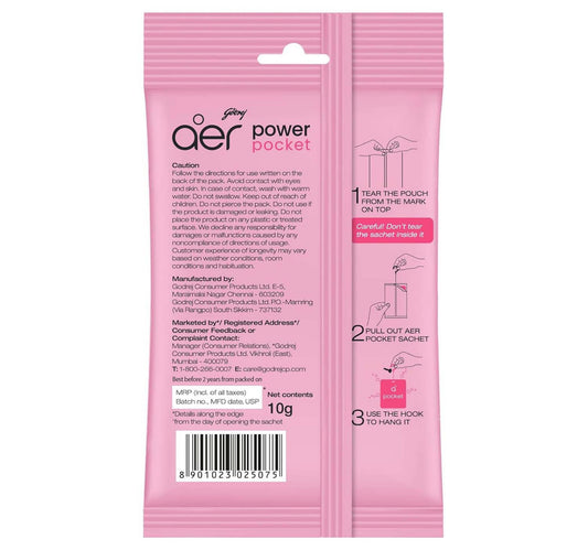 Aer Power Pocket Bathroom Fragrance Rose Blossom 10 g