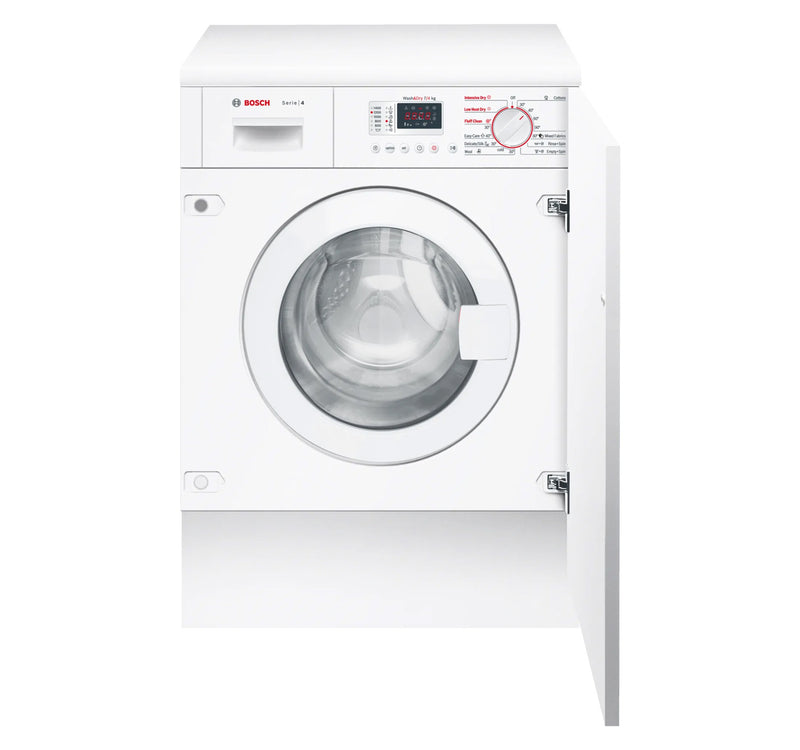 Bosch Series 4 Built-in Washer & Dryer, 7/4 kg, 1400 RPM, White, WKD28351GC