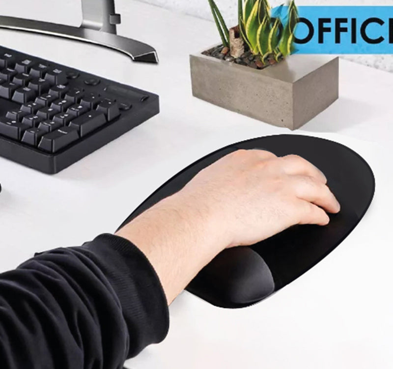 Iends Gel Mouse Pad with Wrist Support, Black, IE-MP864