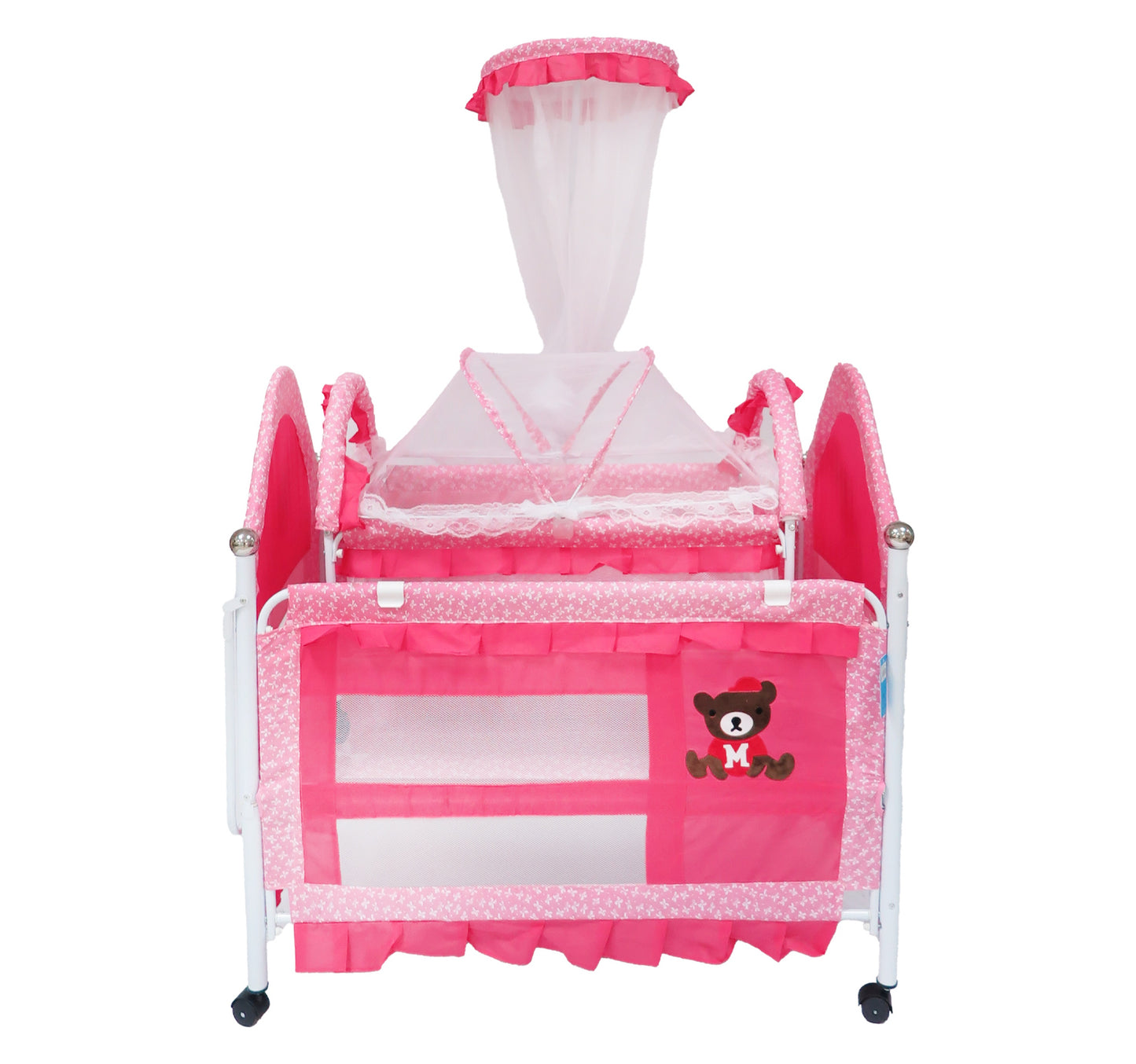 First Step Baby Steel Bed, Pink A25, 9336B
