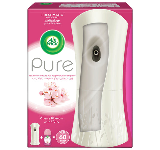 Air Wick Freshener Freshmatic Auto Spray Kit Pure Cherry Blossom Scent 250 ml