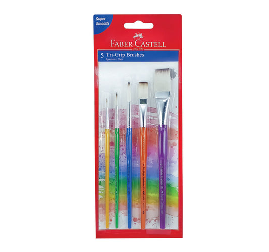 Faber-Castell Grip Paint Brush Round&Flats 5's 280815
