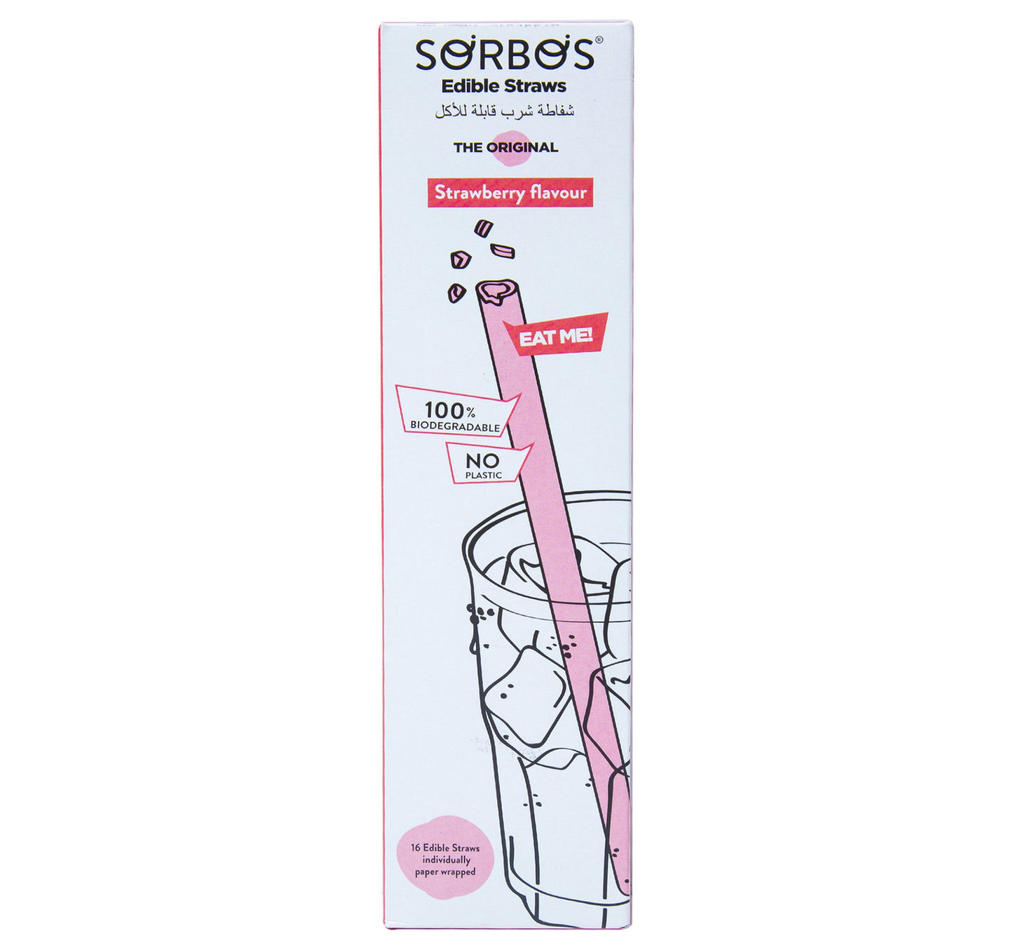 Sorbos Edible Straws Strawberry 128 g Lulu Hypermarket