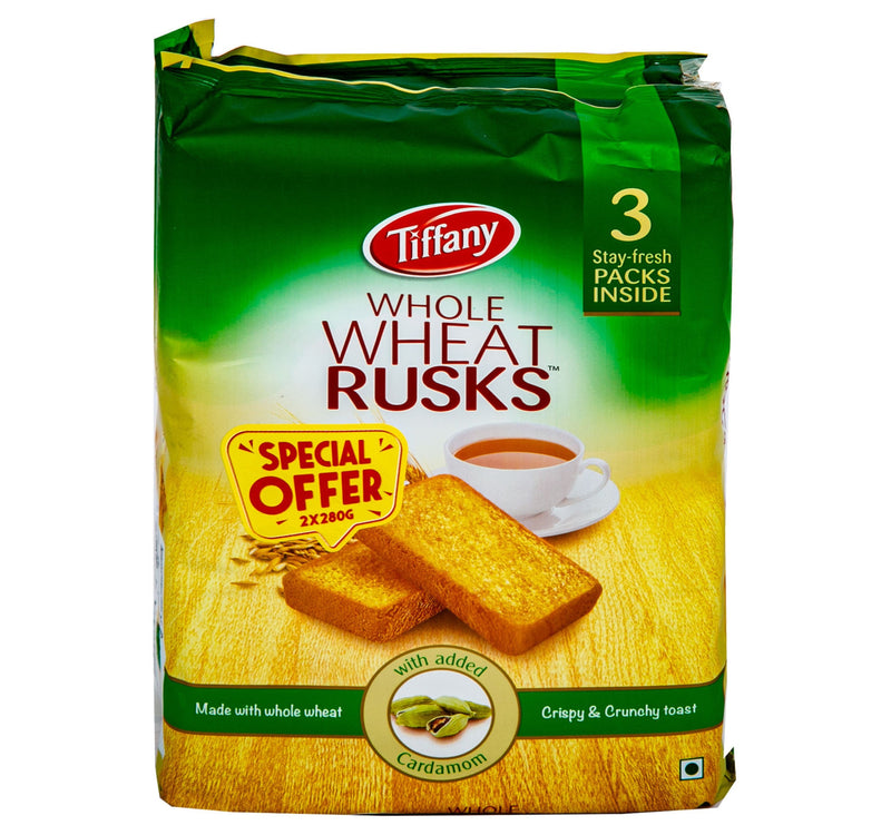 Tiffany Whole Wheat Rusk with Added Cardamom Value Pack 2 x 280 g Lulu Hypermarket