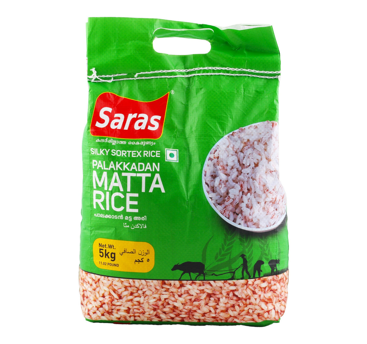Saras Palakadan Matta Silky Sortex Rice 5 kg Lulu Hypermarket