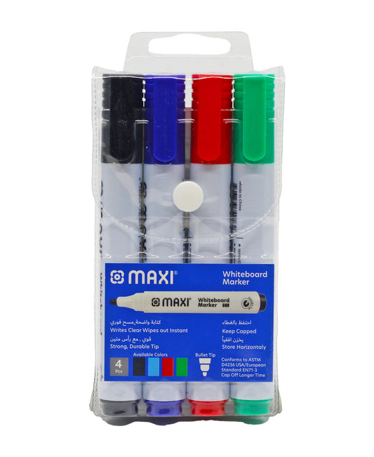 قلم ماكسي للسبورة البيضاء، 4 قطع
