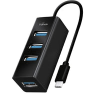 Trands Type-C 4 USB 3.0 Ports Hub, Black, HB38